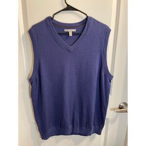 Nordstrom Men's XL Blue V-Neck Sleeveless Sweater Vest Casual‎